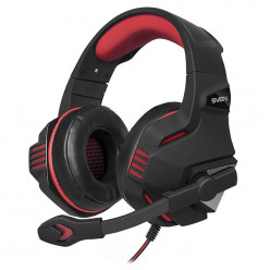 SVEN AP-G890MV Black/Red, Gaming Headphones with microphone, 2*3.5 mm (3 pin) stereo mini-jack, Non-tangling cable with fabric braid, Volume control, Cable length: 2.2m